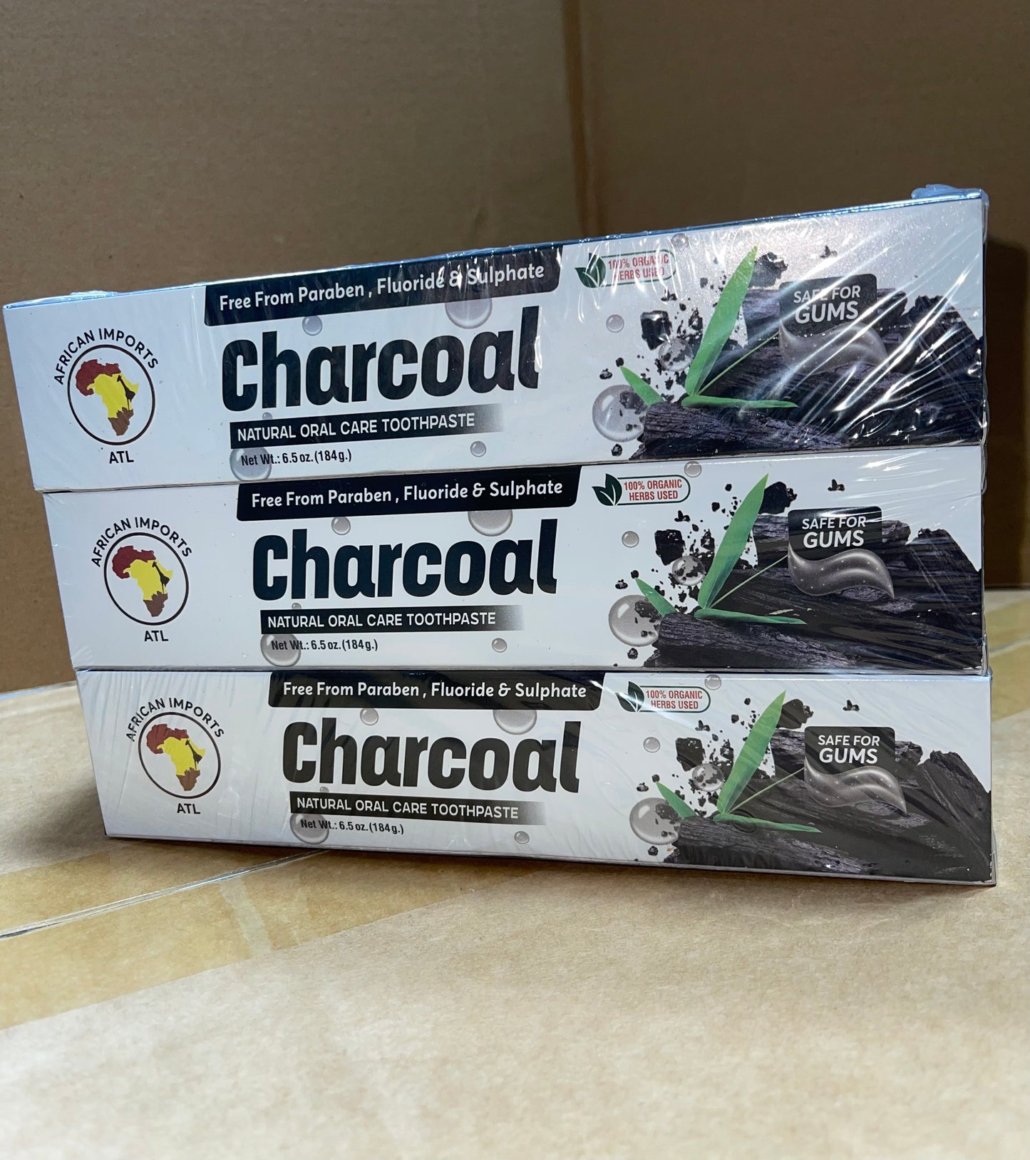 AFRICAN IMPORTS ATL TOOTHPASTE 6ct 6.5oz | Charcoal