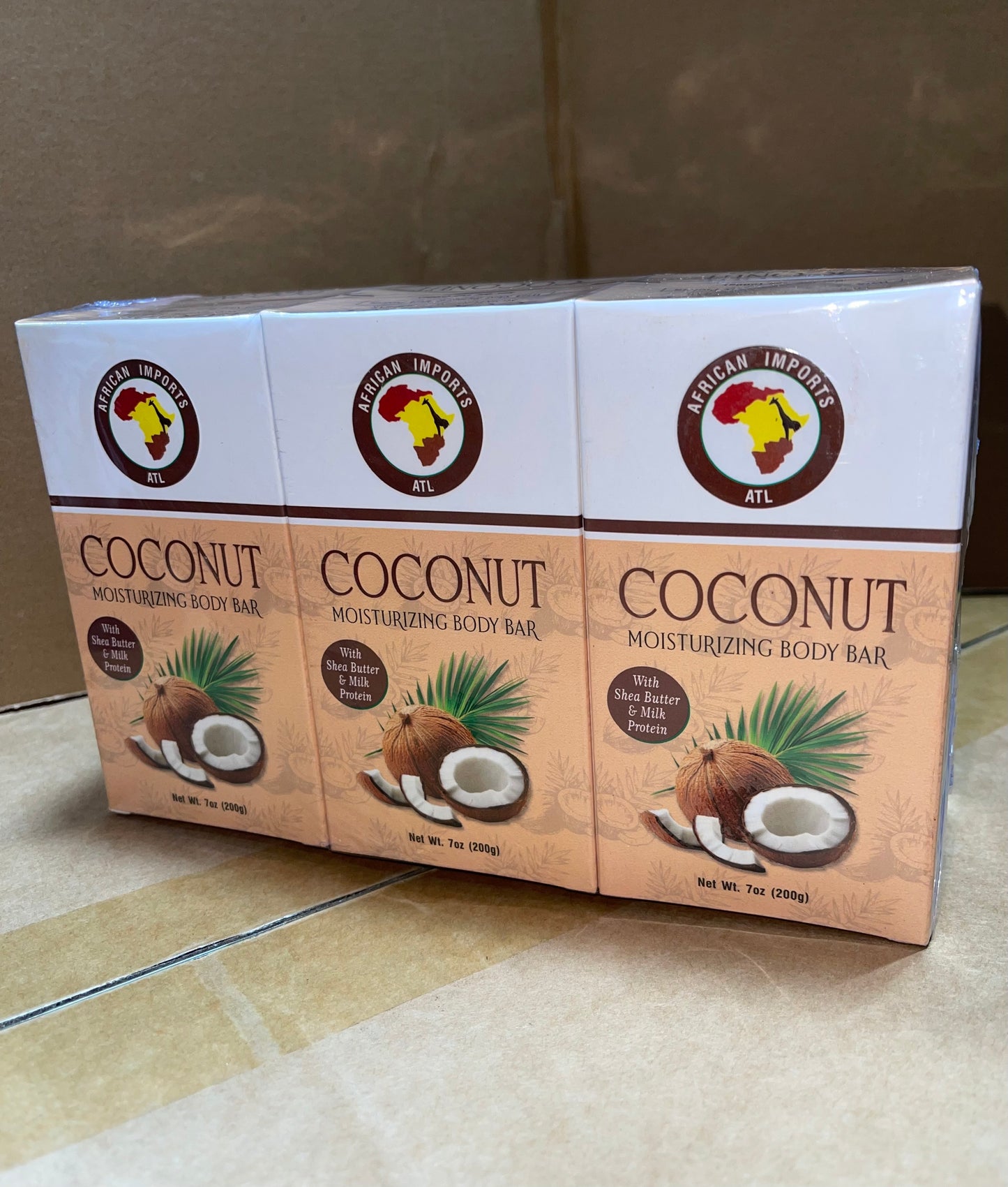 AFRICAN IMPORTS ATL COCONUT MOISTURIZING BODY SOAP BAR 6CT