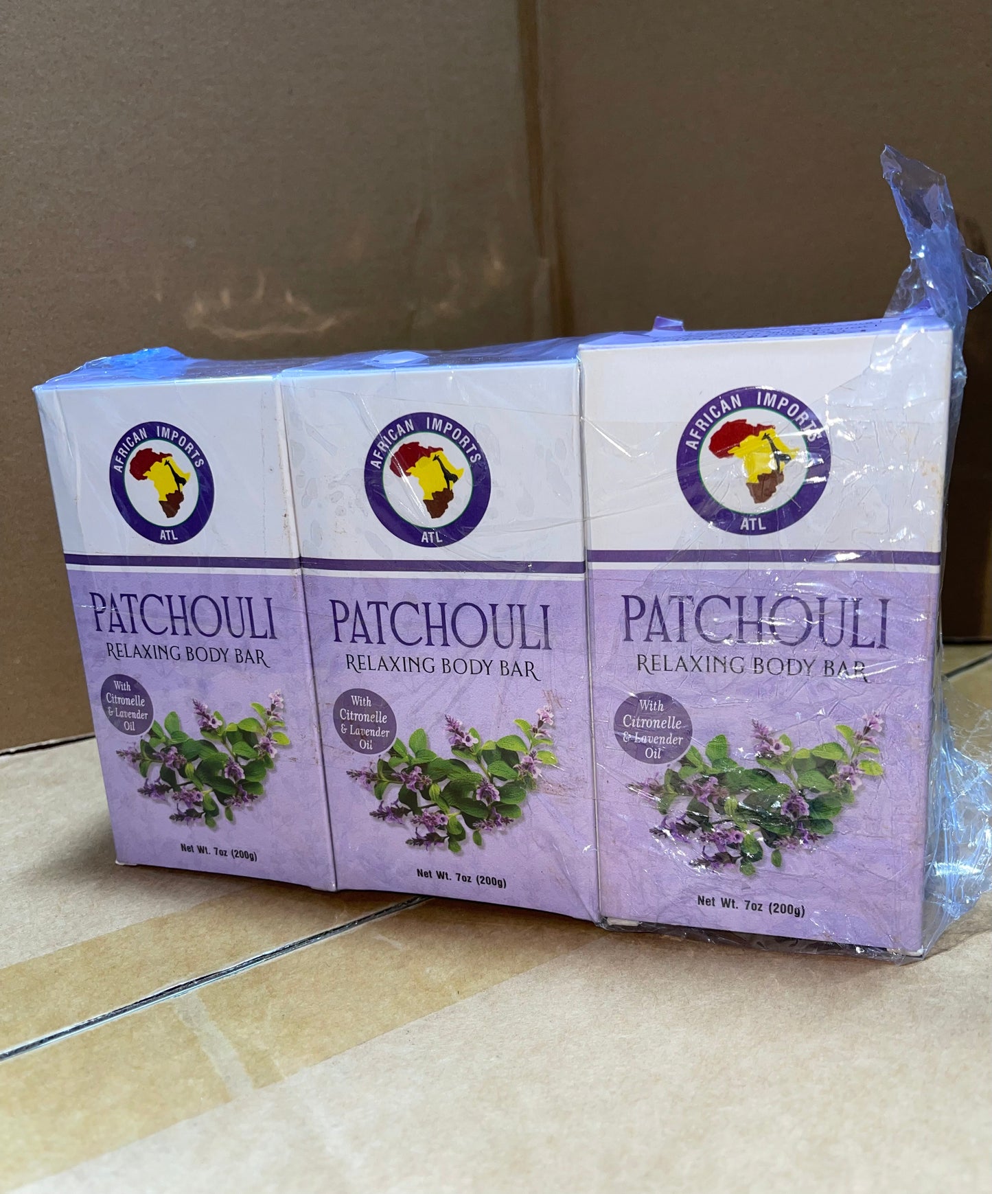 AFRICAN IMPORTS ATL PATCHOULI RELAXING BODY SOAP BAR 6CT