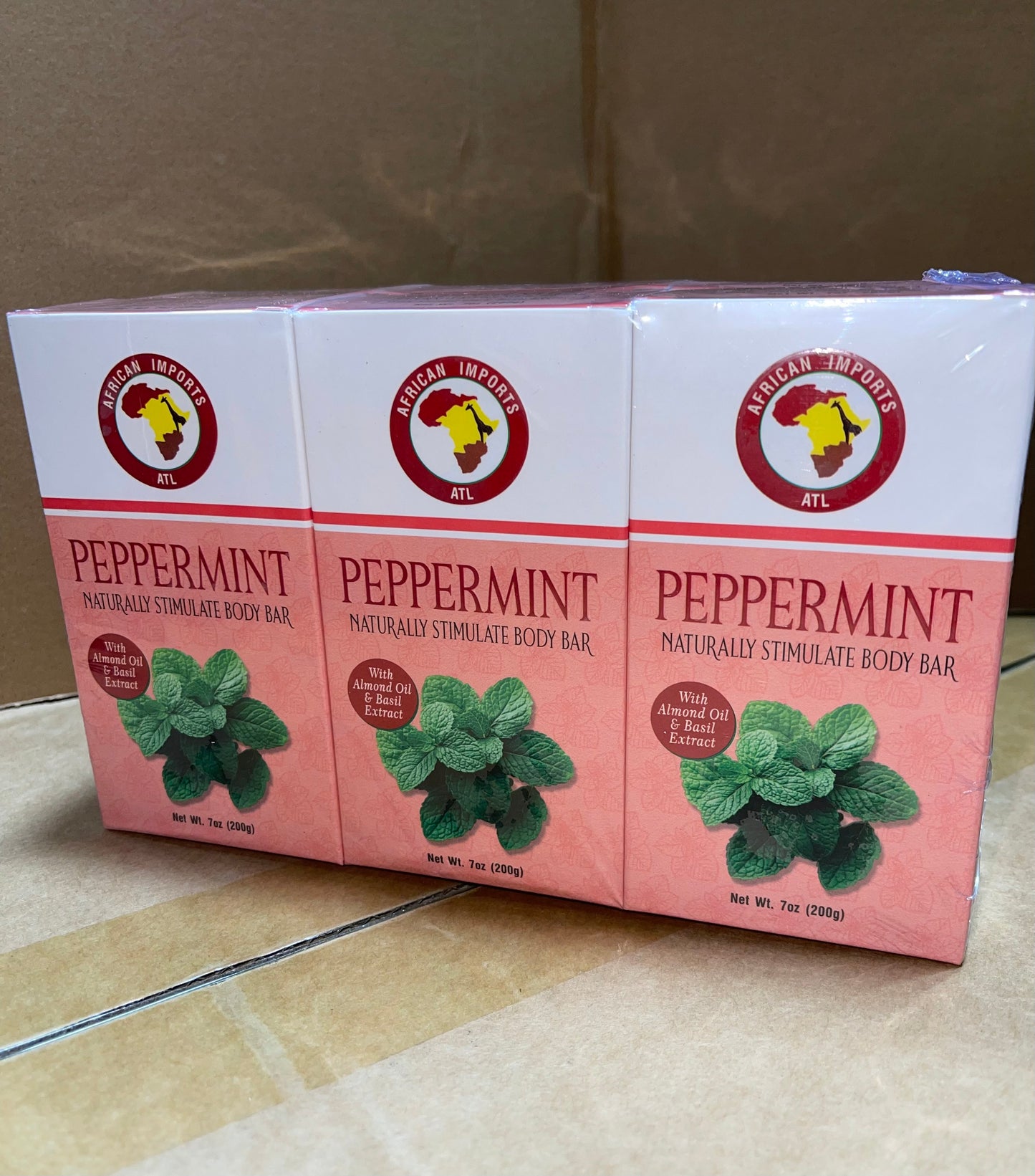 AFRICAN IMPORTS ATL PEPPERMINT NATURALLY STIMULATE BODY SOAP BAR 6CT
