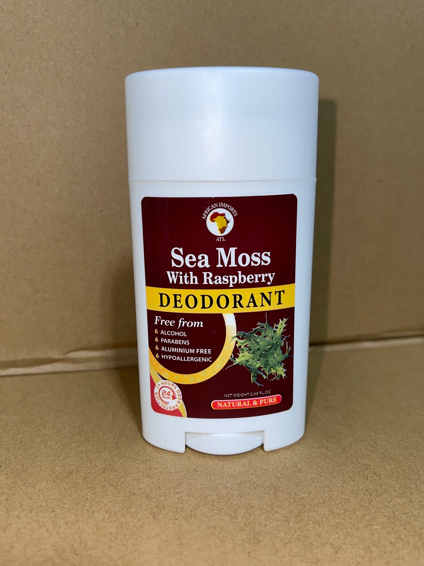 AFRICAN IMPORTS ATL NATURAL AND PURE DEODORANT 2.65oz | SEA MOSS WITH RASPBERRY