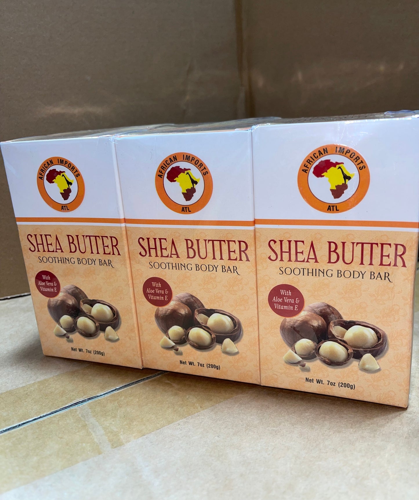 AFRICAN IMPORTS ATL SHEA BUTTER SOOTHING BODY SOAP BAR 6CT