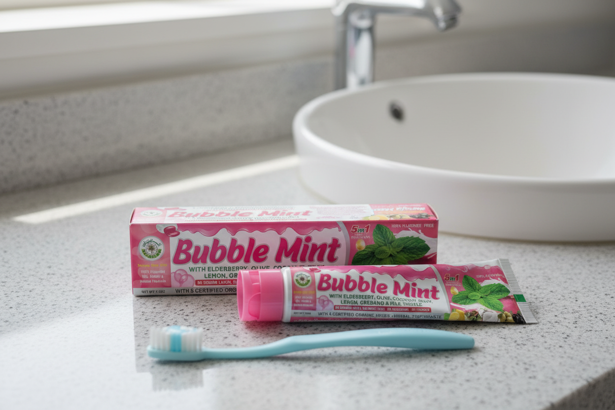 AL - RIYAN BUBBLE MINT 5 in 1 Herbal toothpaste 6ct - SmellsPlus