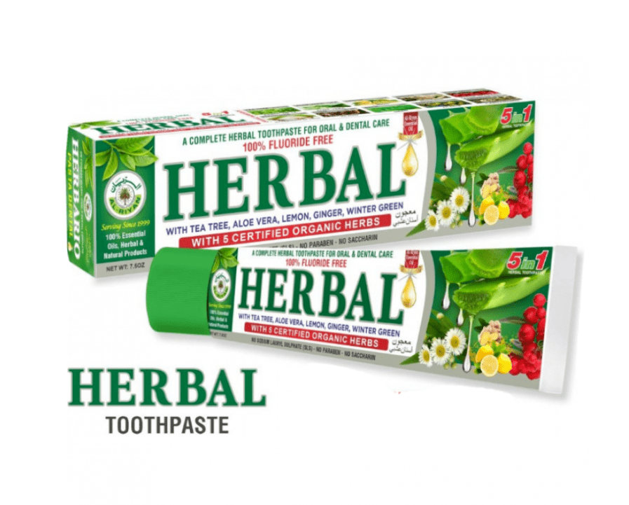 AL-RIYAN HERBAL 5 in 1 Herbal & Essential Oil toothpaste 6ct - SmellsPlus