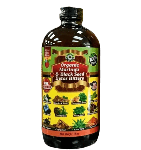 AL - RIYAN Organic Moringa & Black Seed Detox Bitters 16oz - SmellsPlus
