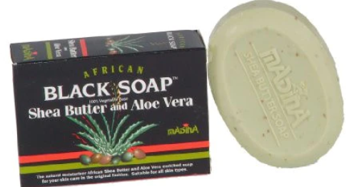 MADINA AFRICAN BLACK SHEA BUTTER & ALOE VERA SOAP BARS 6CT