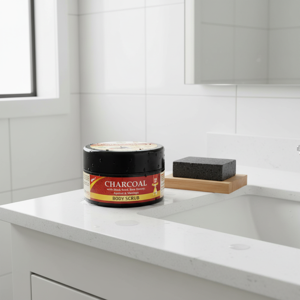 AL-RIYAN ORGANIC CHARCOAL BODY SCRUB 150gm