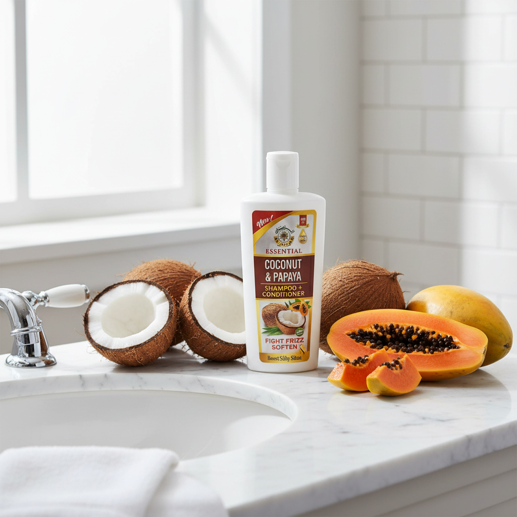 AL-RIYAN Organic Essential Coconut & Papaya Shampoo + Conditioner 13oz
