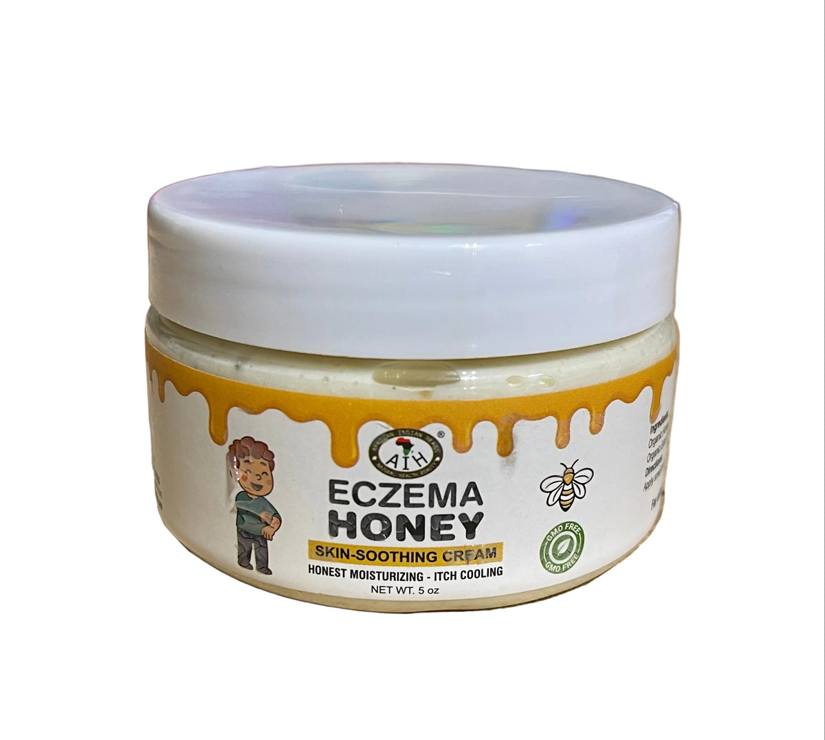 African Indian Herbs Eczema Honey Skin Soothing Cream 5oz Jar