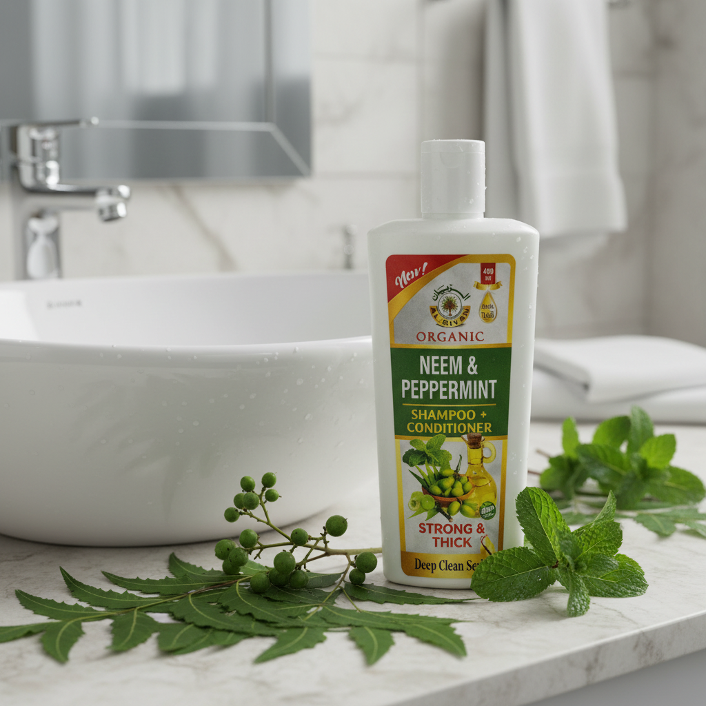 AL-RIYAN Organic Neem & Peppermint Shampoo + Conditioner 13oz