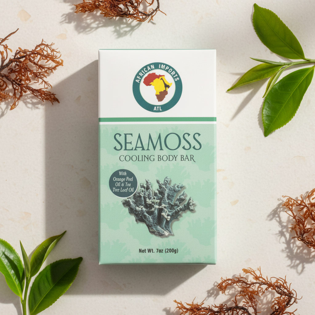 African Imports ATL SEA MOSS COOLING BODY Soap Bar 1ct