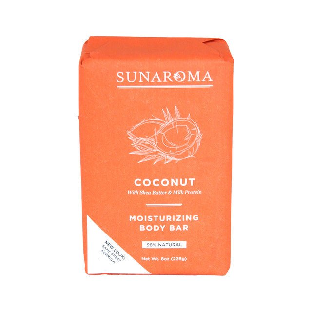 SUNAROMA GENTLE SOAP BAR 8oz 6ct COCONUT - SmellsPlus