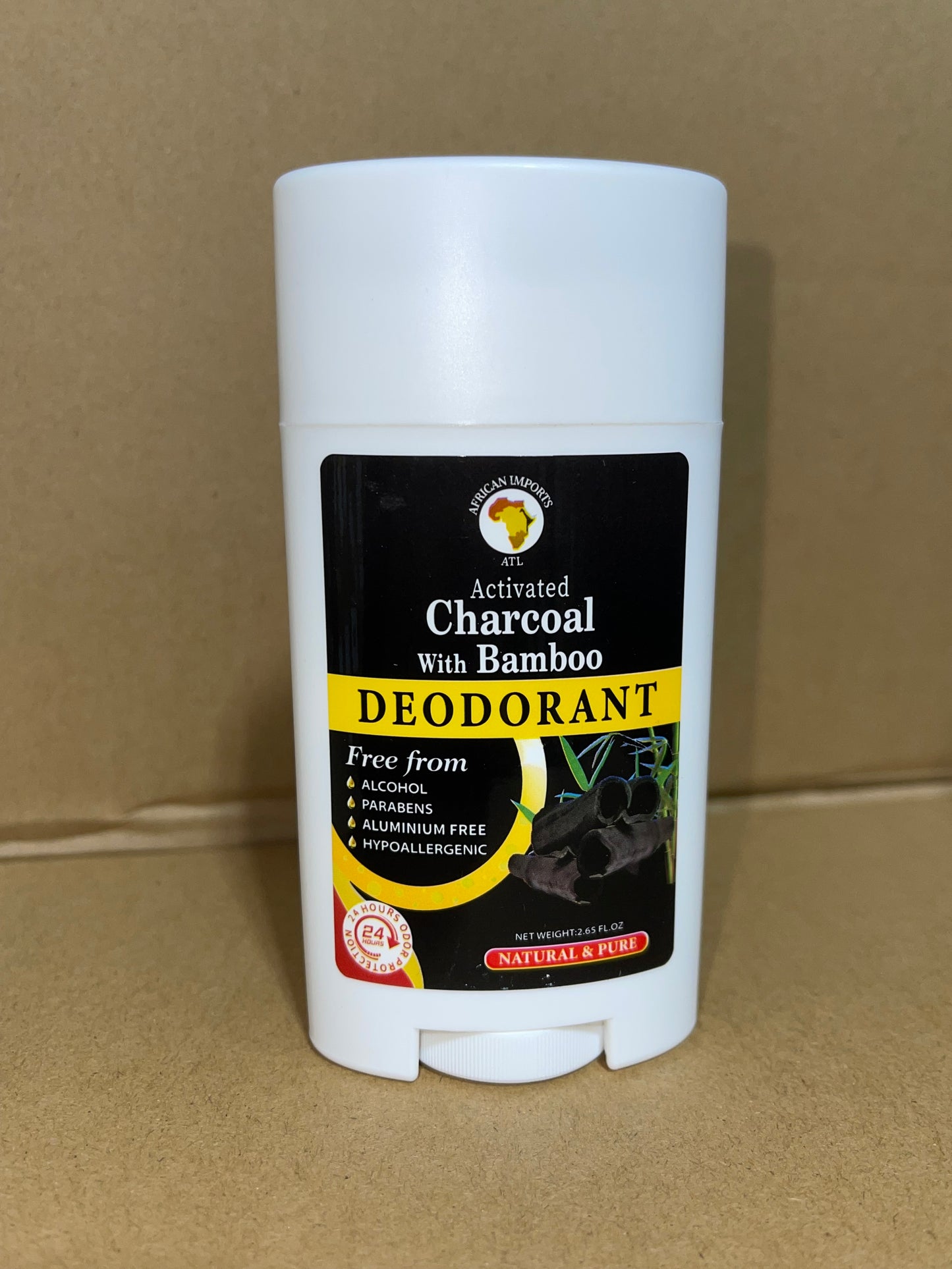 AFRICAN IMPORTS ATL NATURAL AND PURE DEODORANT 2.65oz | CHARCOAL WITH BAMBOO