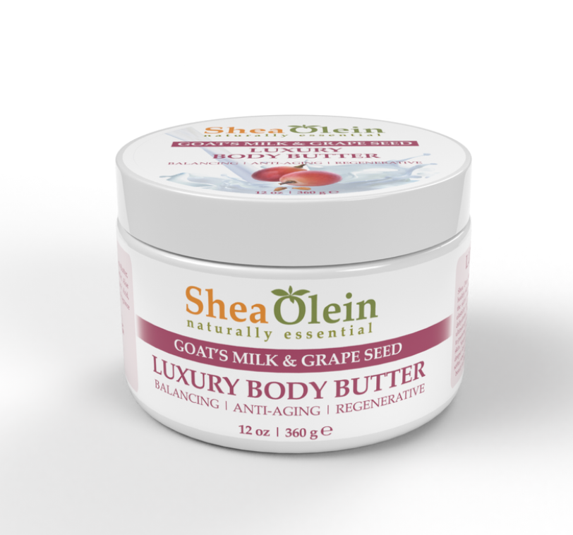 SHEA OLEIN LUXURY BODY BUTTER 12oz | GOATS MILK & GRAPE SEED