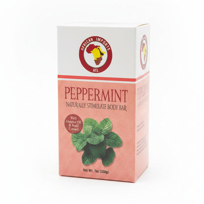African Imports ATL PEPPERMINT NATURALLY STIMULATE BODY Soap Bar 1ct