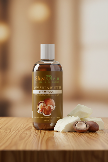 SHEA OLEIN BODY WASH 12oz BOTTLE | RAW SHEA BUTTER