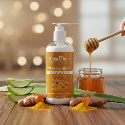 SHEA OLEIN BODY LOTION 12oz | TURMERIC HERBAL
