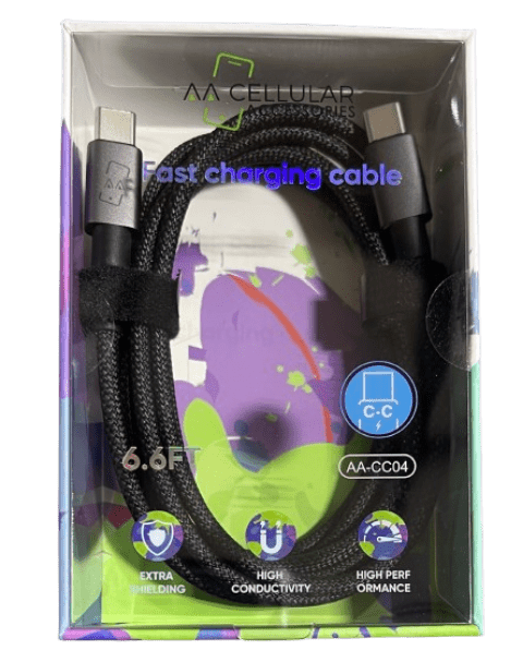 AA FAST CHARGING CABLE 6.6FT TYPE C TO TYPE C - SmellsPlus
