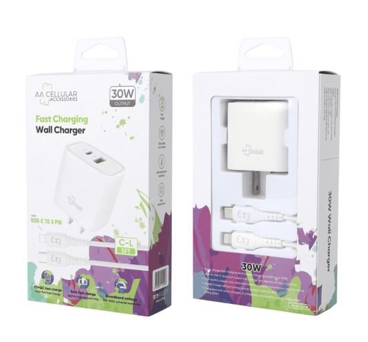 AA - HC30 - IP WALL CHARGING PORT IP TO TYPE C 5FT CABLE - SmellsPlus