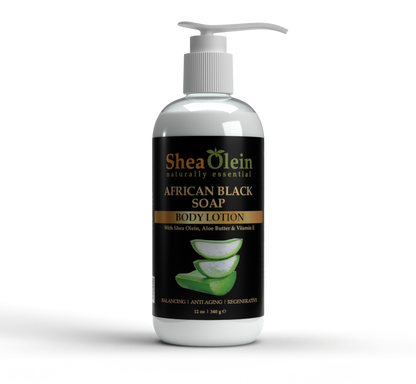 SHEA OLEIN BODY LOTION 12oz | AFRICAN BLACK SOAP