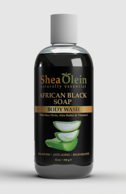 SHEA OLEIN BODY WASH 12oz BOTTLE | AFRICAN BLACK SOAP