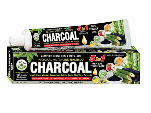 AL-RIYAN Charcoal 5 in 1 Herbal toothpaste 6ct - SmellsPlus