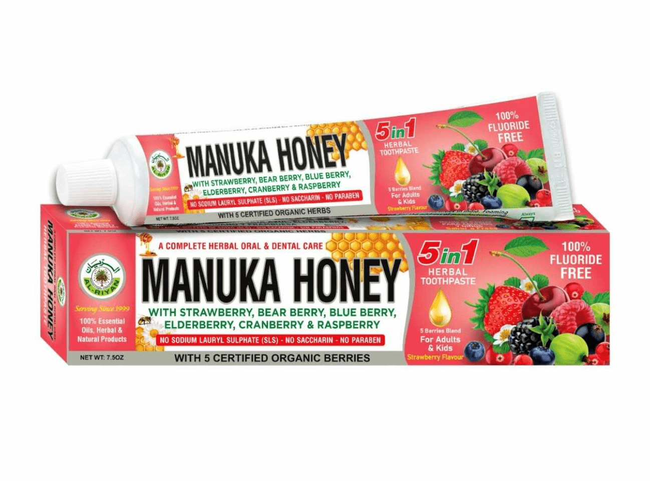 AL - RIYAN Manuka Honey 5 in 1 Herbal toothpaste 6ct - SmellsPlus