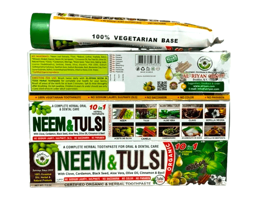 AL - RIYAN Neem & Tulsi 5 in 1 Herbal toothpaste 6ct - SmellsPlus