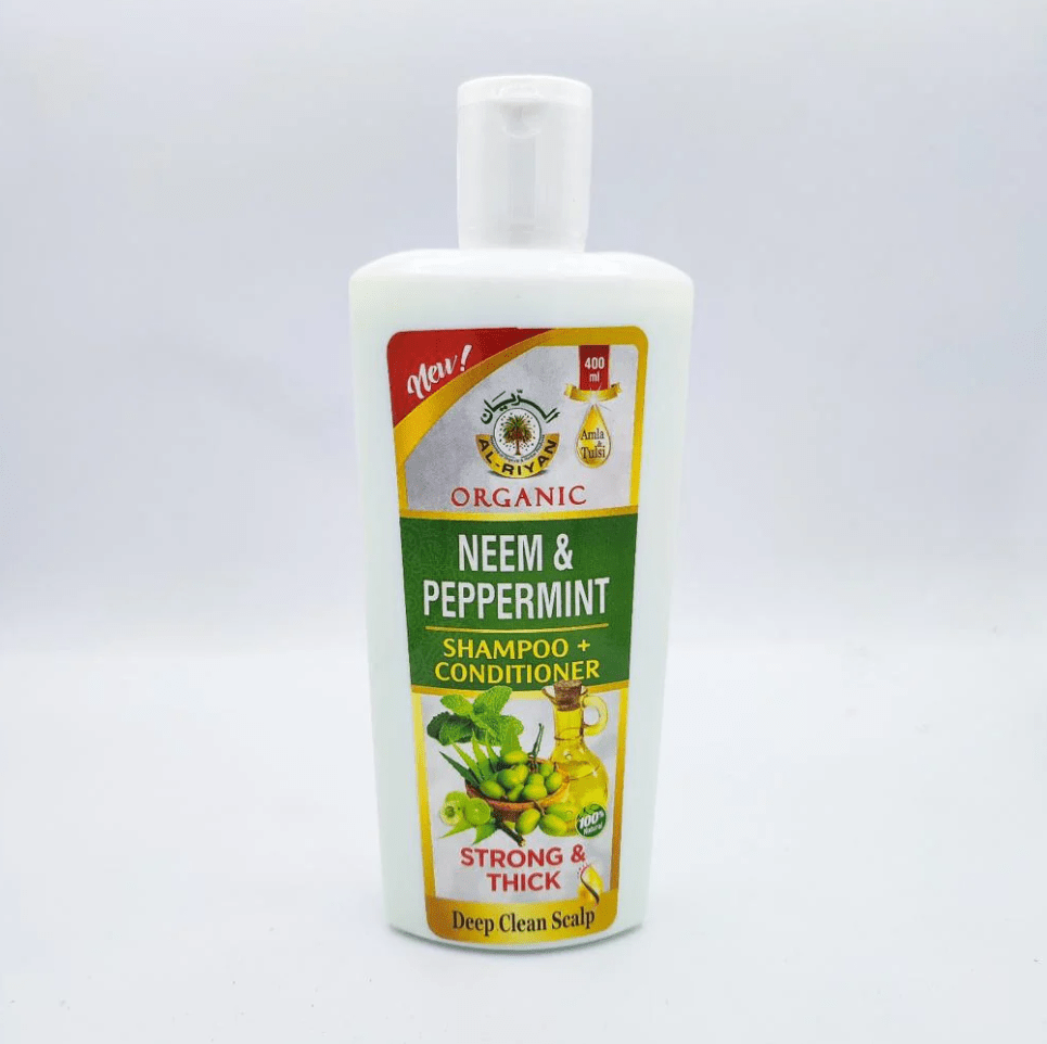 AL - RIYAN Organic NEEM & PEPPERMINT Shampoo + Conditioner 13oz - SmellsPlus