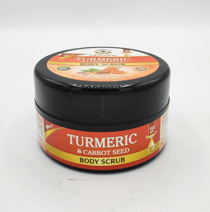 AL - RIYAN ORGANIC TURMERIC & CARROT SEED BODY SCRUB 150gm - SmellsPlus