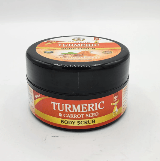 AL - RIYAN ORGANIC TURMERIC & CARROT SEED BODY SCRUB 150gm - SmellsPlus