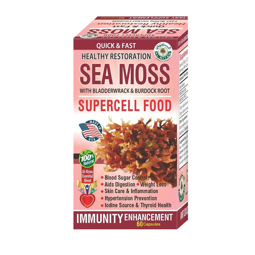 AL - RIYAN Sea Moss Supercell Food Supplement 60ct Capsules - SmellsPlus