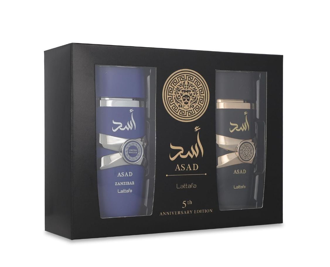 Lattafa Asad + Asad Zanzibar 5TH ANNIVERSARY EDITION Gift Set 100ml 2ct