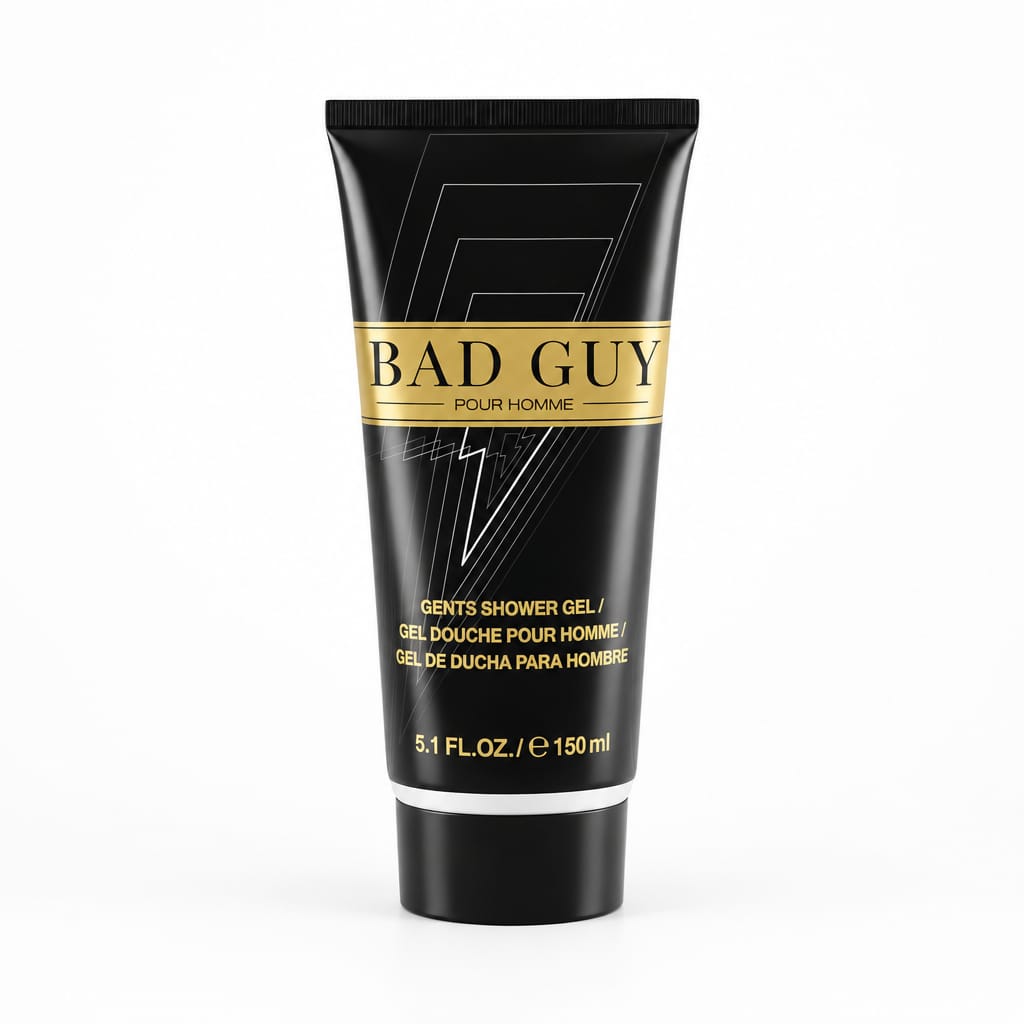 Bad Guy Pour Homme V15 black and gold shower gel tube