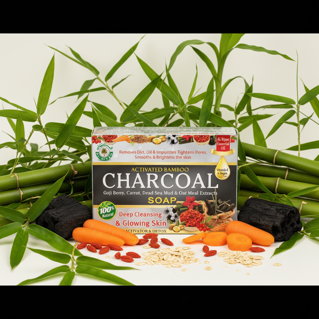Al-Riyan Activated Bamboo Charcoal Soap Bar 1ct