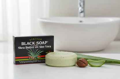 MADINA AFRICAN BLACK SHEA BUTTER & ALOE VERA SOAP BARS 6CT - SmellsPlus