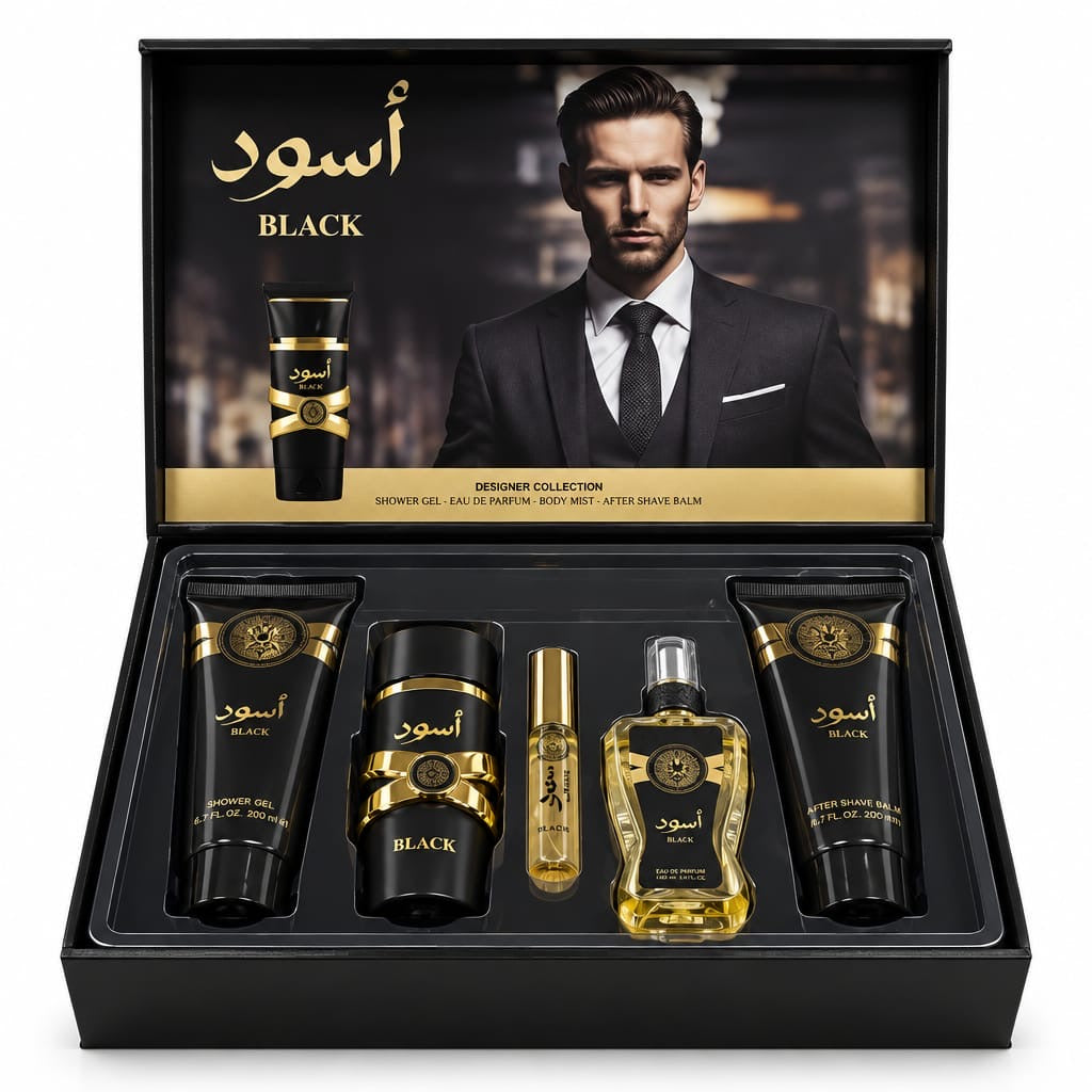 Black V13 open black five-piece fragrance and grooming gift box