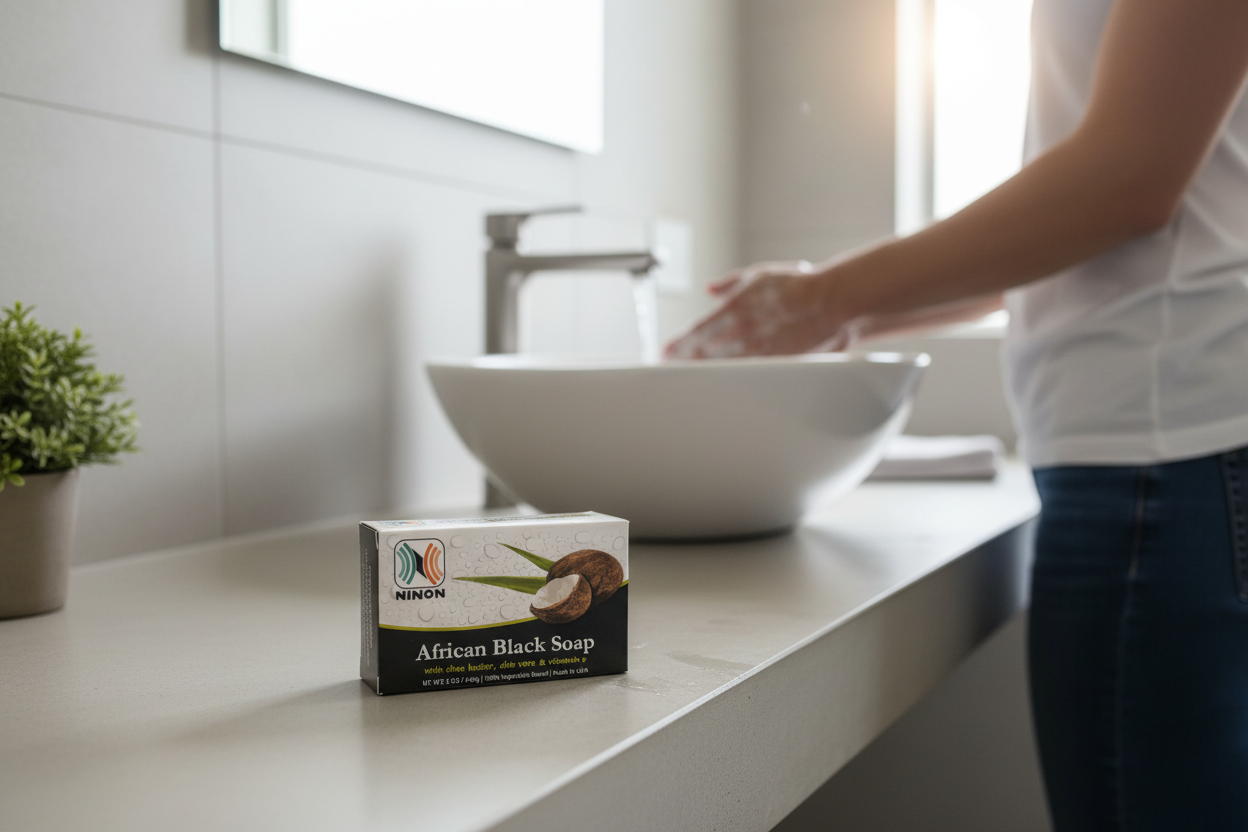 Ninon African Black Soap Bar 1ct