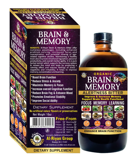 AL-RIYAN Organic Brain & Memory Alertness Bitters 16oz