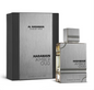 AL Haramain Amber Oud Carbon edition silver bottle and dark grey bottle