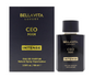 Bellavita CEO Man Intense black perfume bottle with a black cap and gold neck band beside a black box with gold Intense labels on white.