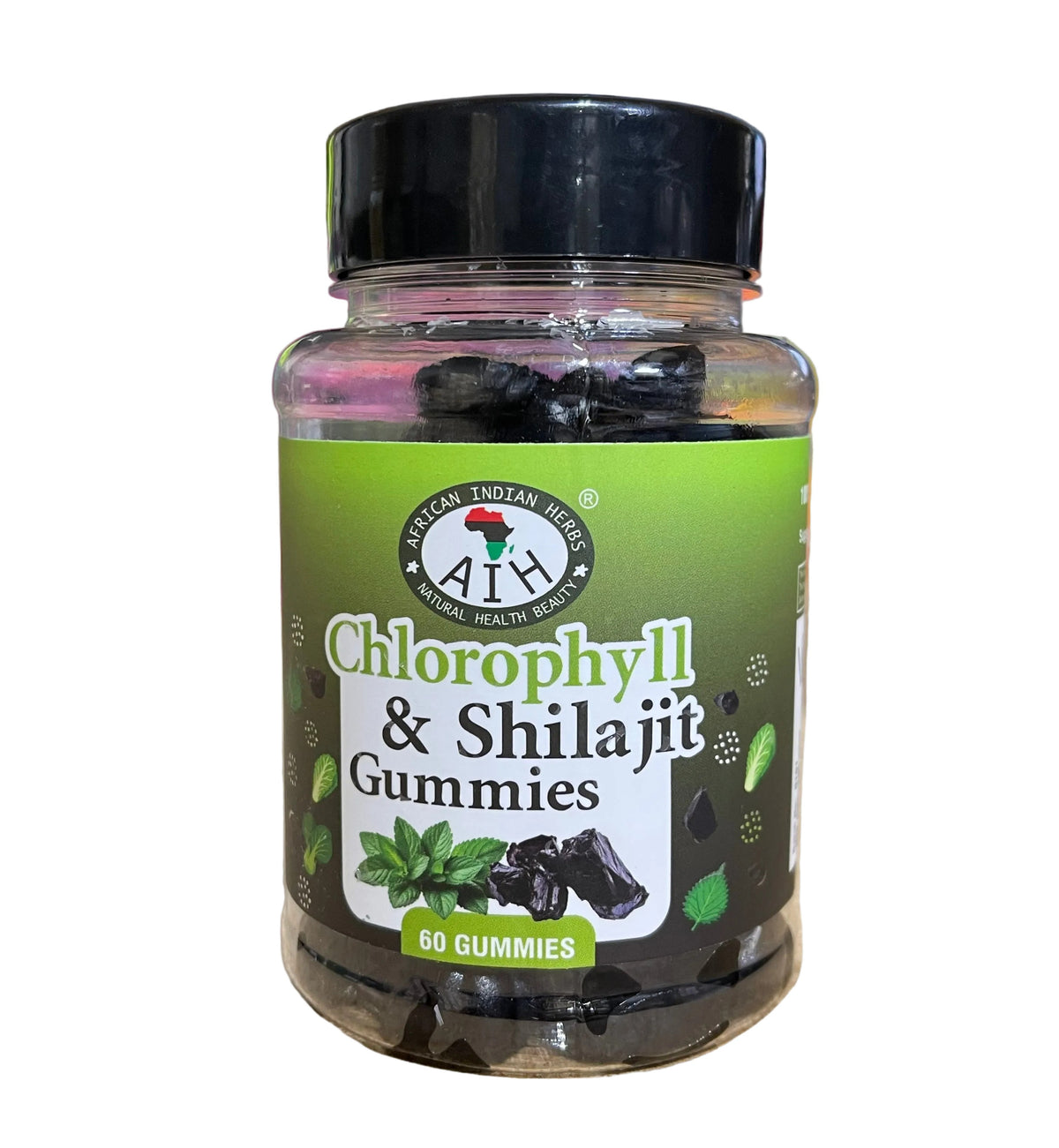 African Indian Herbs Chlorophyll & Shilajit Gummies 60ct Jar