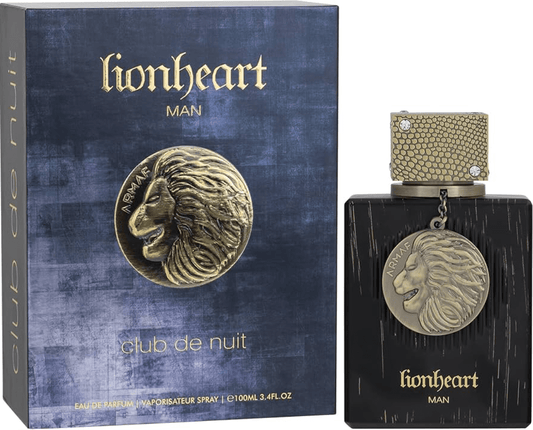 Club de Nuit Lionheart Man Perfume 100ml bottle, a sleek and sophisticated men’s fragrance designed for bold, confident style
