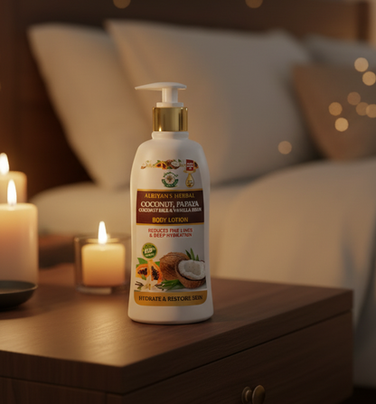 AL-RIYAN HERBAL BODY LOTION 16oz | COCONUT PAPAYA COCONUT MILK & VANILLA BEAN