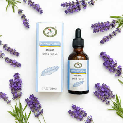 African Indian Herbs Eczema & Psoriasis Organic Skin & Hair Oil 2floz Bottle