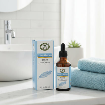 African Indian Herbs Eczema & Psoriasis Organic Skin & Hair Oil 2floz Bottle