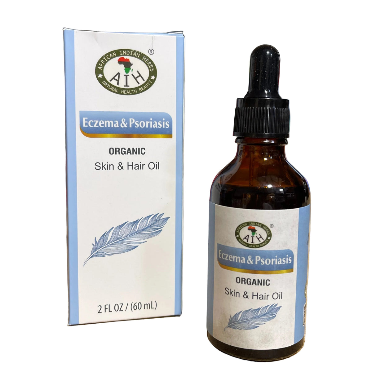 African Indian Herbs Eczema & Psoriasis Organic Skin & Hair Oil 2floz Bottle