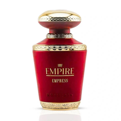 Khadlaj Empire Empress front view of the red bottle and gold detailing