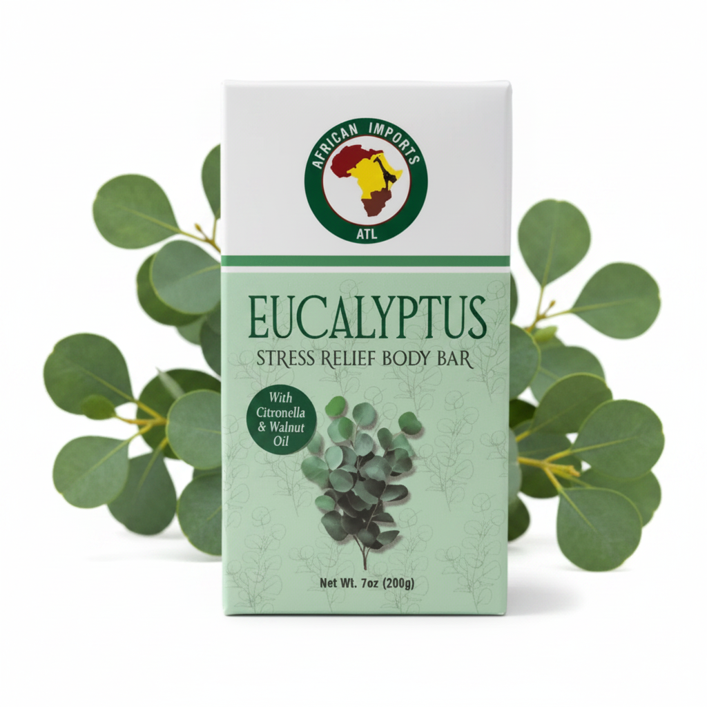 African Imports ATL EUCALYPTUS STRESS RELIEF BODY Soap Bar 1ct