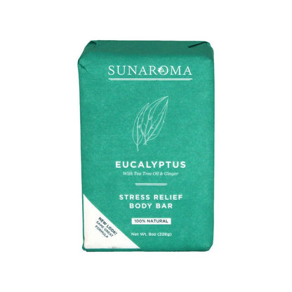 Sunaroma Stress Relief Soap Bar Single 8oz EUCALYPTUS